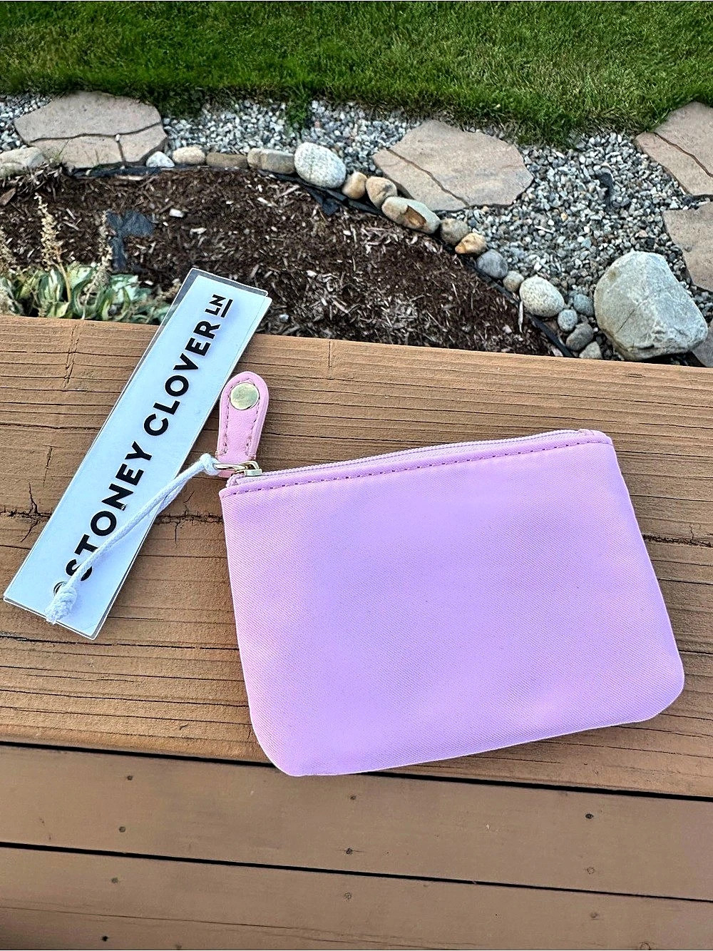 Stone Clover Lane pink Zip Cosmetic Pouch new w tags